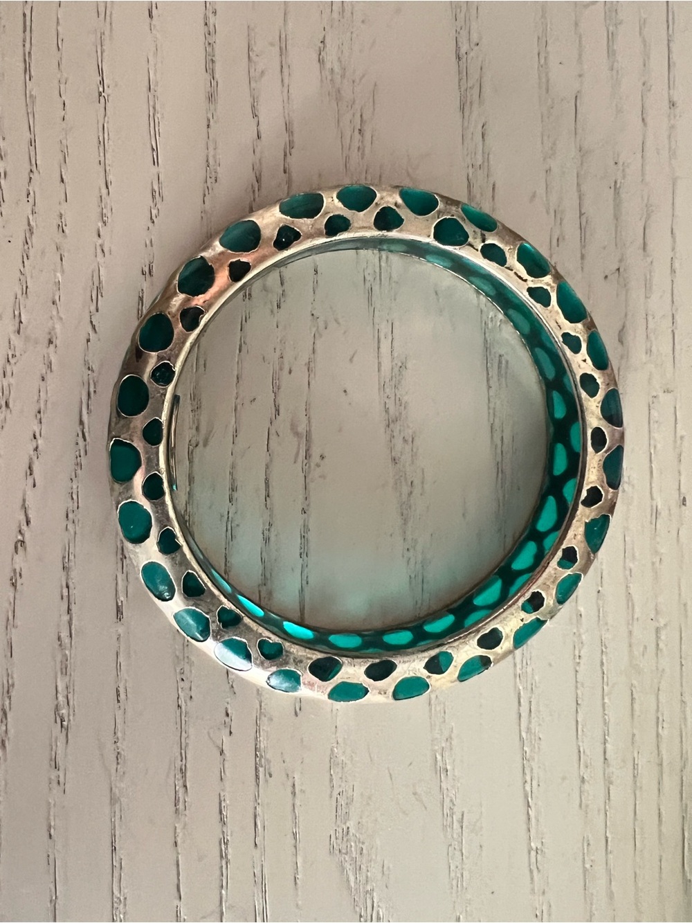 Victoria Marin Silver and Aquamarine bangle Bracelet